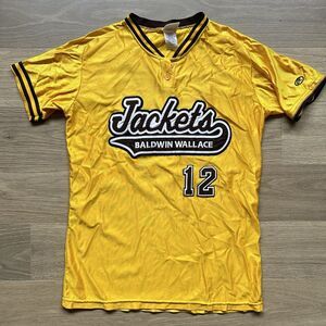 Vintage Rawlings Baldwin Wallace Jersey Women 42 Yellow Jackets Baseball 12